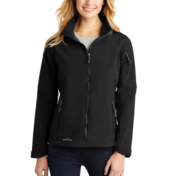 Custom No Minimum Eddie Bauer Ladies Soft Shell Jacket EB531 Front View