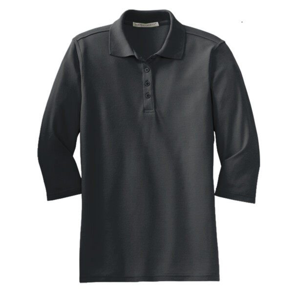 Custom No Minimum Port Authority Ladies Silk Touch 3/4 Sleeve Polo L562 Front View