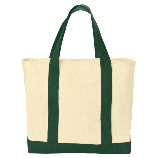 No Minimum Custom Logo Twill two Tone Shopping Tote B400 Front View