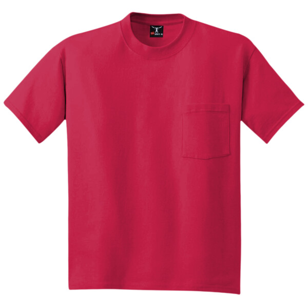 Custom No Minimum Hanes Beefy T 100% Cotton T-Shirt with Pocket 5190 Front View
