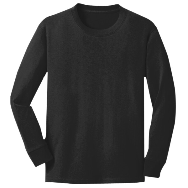 No Minimum Custom Logo Youth Long Sleeve Core Cotton Tee PC54YLS Front View