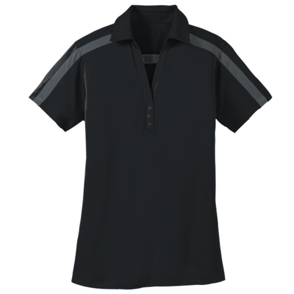 Custom No Minimum Port Authority Ladies Silk Touch Performance Colorblock Stripe Polo L547 Front View