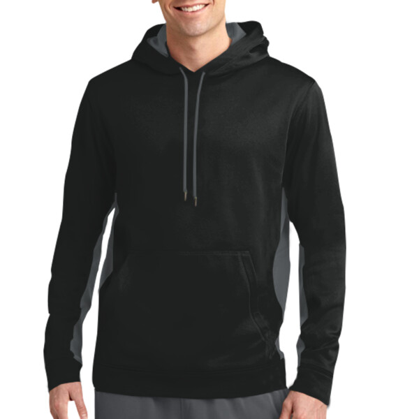 Custom No Minimum Sport-Tek Sport Wick Fleece Colorblock Hooded Pullover ST235 Front View