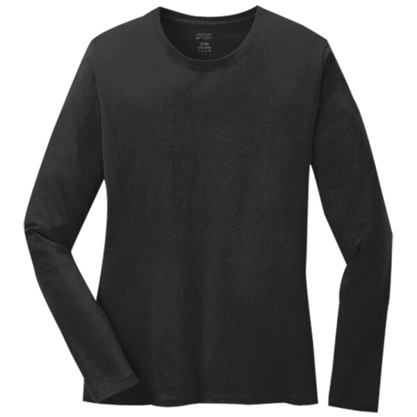 No Minimum Custom Logo Ladies Long Sleeve Core Cotton Tee LPC54LS Front View