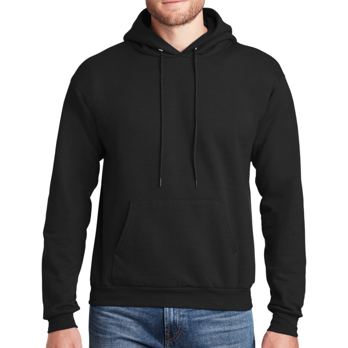 Custom No Minimum Hanes EcoSmart Pullover Hooded Sweatshirt P170 Front View