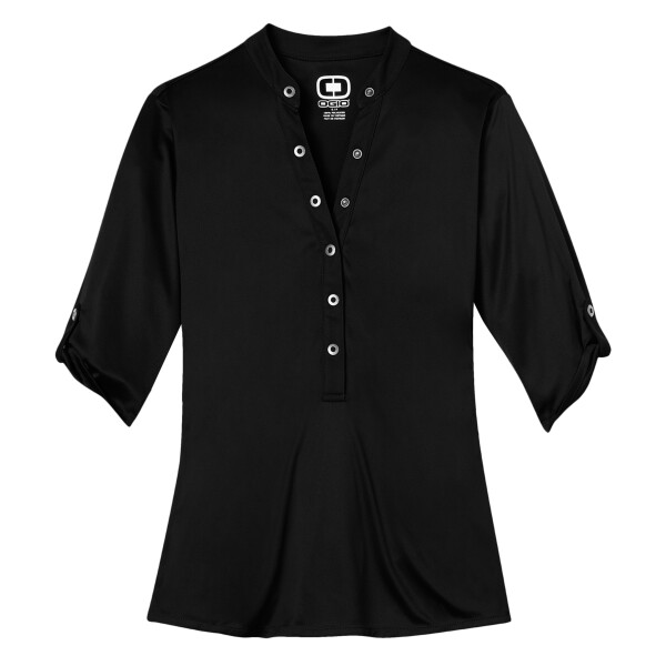 No Minimum Custom Logo OGIO Crush Henley LOG111 Front