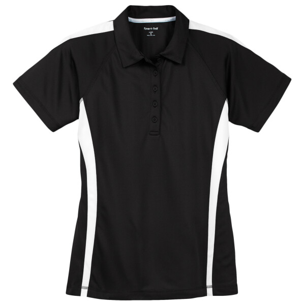 Custom No Minimum Sport-Tek Ladies PosiCharge Micro Mesh Colorblock Polo LST685 Front View