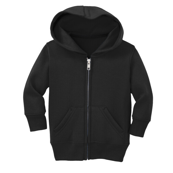 No Minimum Custom Logo Infant Core Fleece Full Zip Hooded Sweatshirt CAR78IZH Front View