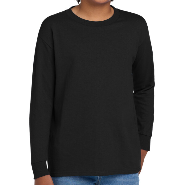 Custom No Minimum Gildan Youth Heavy  Cotton 100% Long Sleeve T-Shirt 5400B Front View