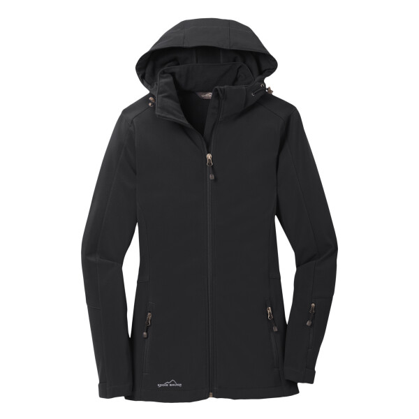 Custom No Minimum Eddie Bauer Ladies Hooded Soft Shell Parka EB537 Front View