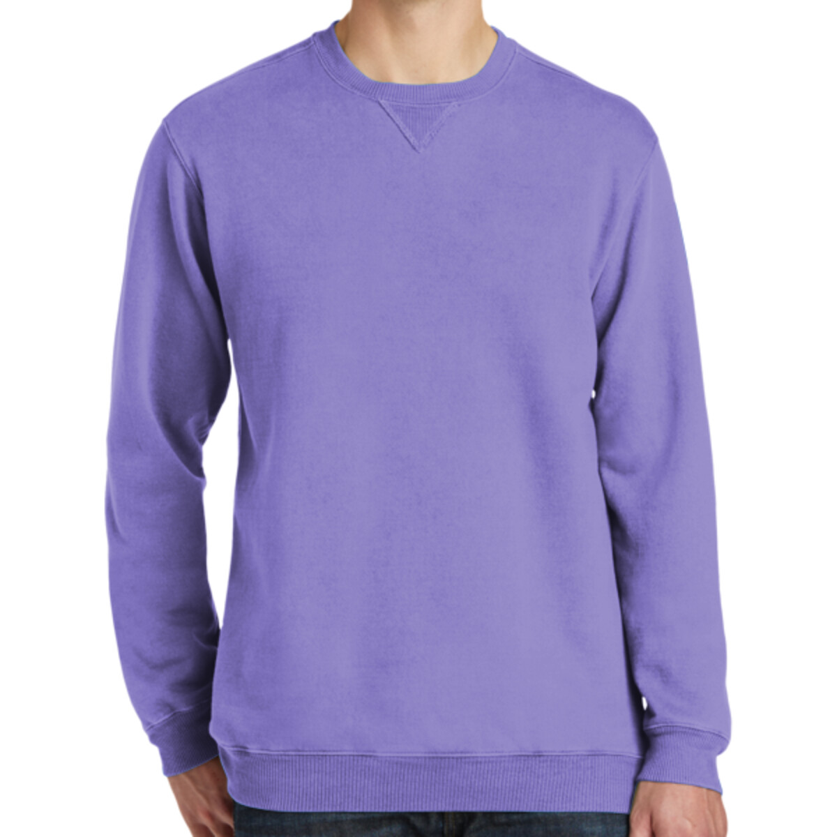 No Minimum Custom Logo Beach Wash ® Garment Dyed Sweatshirt PC098 Front View