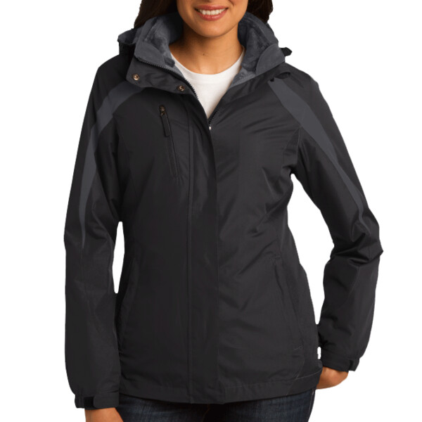 Custom No Minimum Port Authority Ladies Colorblock 3 in 1 Jacket L321 Front View