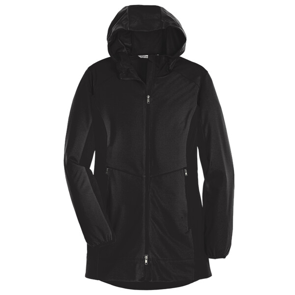 Custom No Minimum Port Authority Ladies Active Hooded Soft Shell Jacket L719 Front View