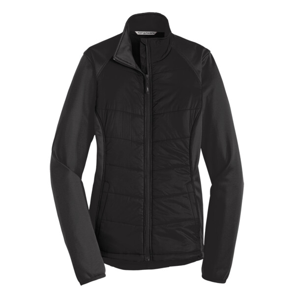 Custom No Minimum Port Authority Ladies Hybrid Soft Shell Jacket L787 Front View