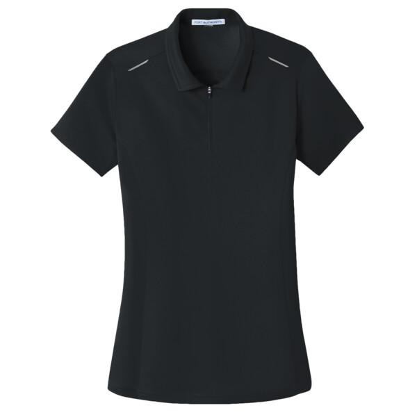Custom No Minimum Port Authority Ladies Pinpoint Mesh Polo L580 Front View
