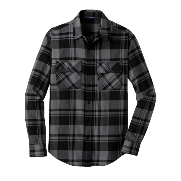 Custom No Minimum Port Authority Plaid Flannel Shirt W668 Front View