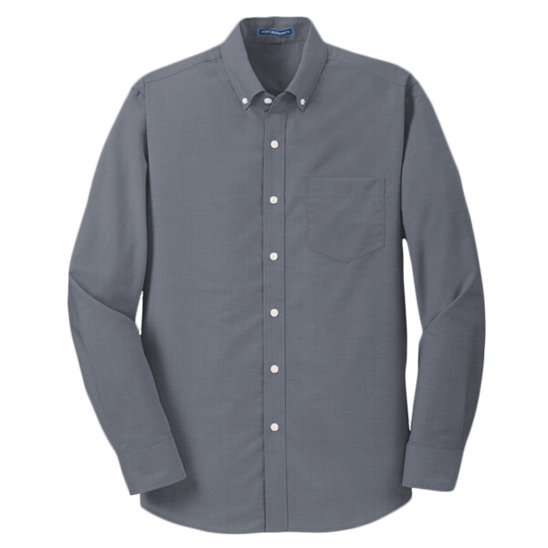 Custom No Minimum Port Authority Tall SuperPro Oxford Shirt TS658 Front View