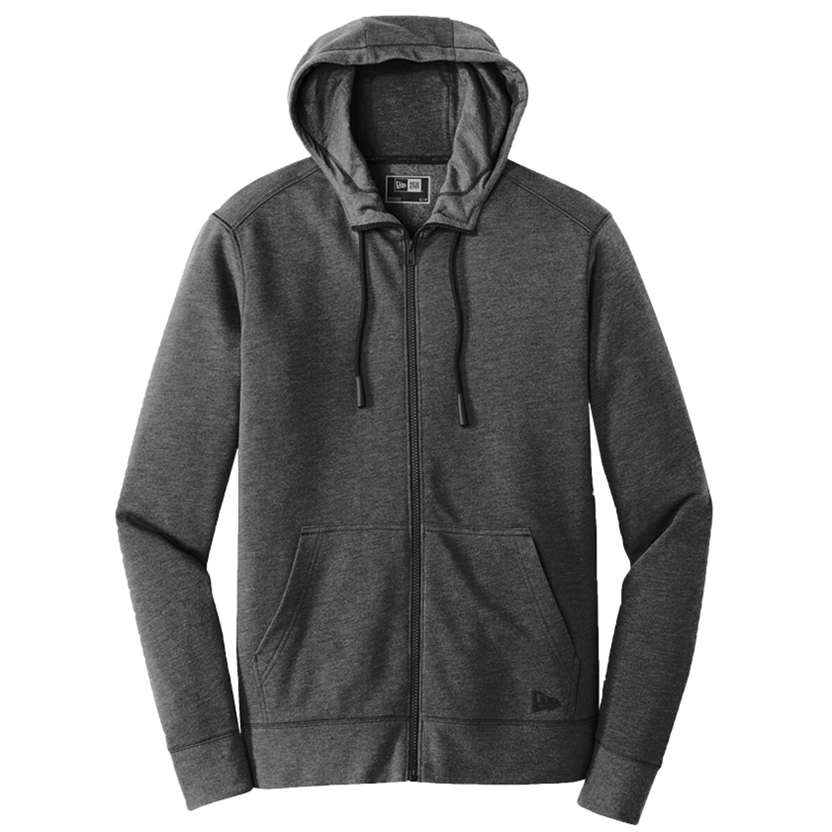 Custom No Minimum New Era Tri Blend Fleece Full Zip Hoodie NEA511 Front View