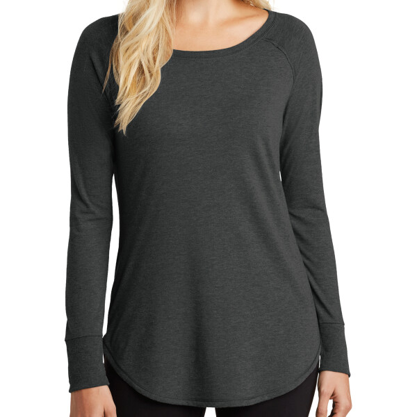 Custom No Minimum District Women's Perfect Tri Long Sleeve Tee DM132L Front View
