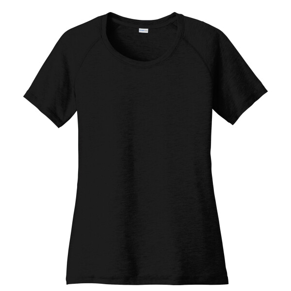 Custom No Minimum Sport-Tek Ladies PosiCharge Tri-Blend Wicking Scoop Neck Raglan Tee LST400 Front View