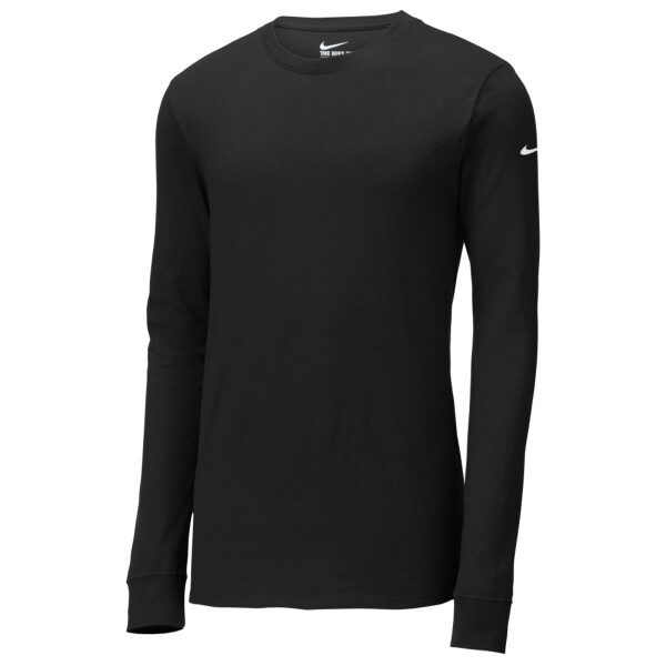 No Minimum Custom Logo Nike Core Cotton Long Sleeve Tee NKBQ5232 Front View