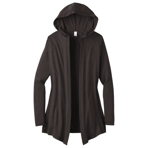 Custom No Minimum District Women's Perfect Tri Hooded Cardigan DT156 Front View