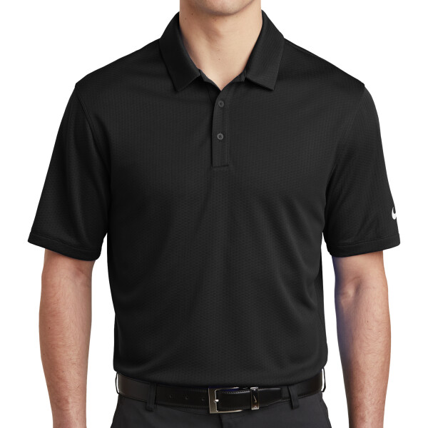 No Minimum Custom Logo Nike Dri FIT Hex Textured Polo NKAH6266 Front View