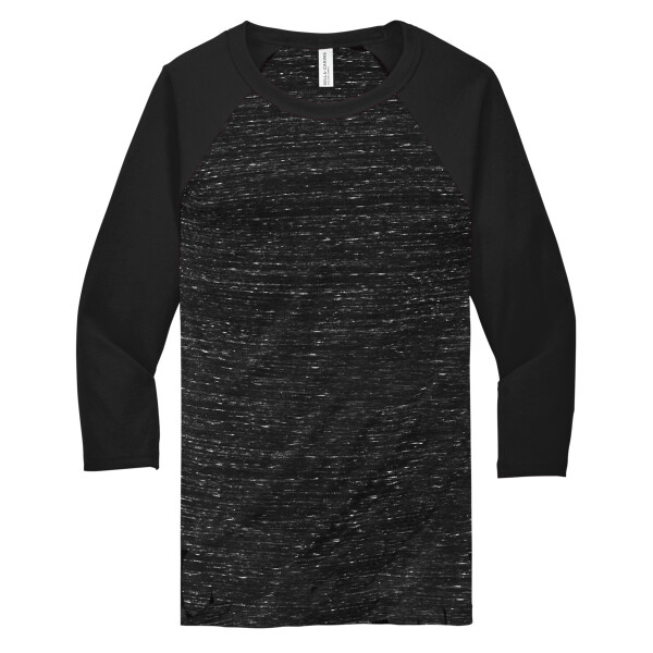 Custom No Minimum Bella Canvas Unisex 3/4 Sleeve Baseball Tee BC3200 Front View