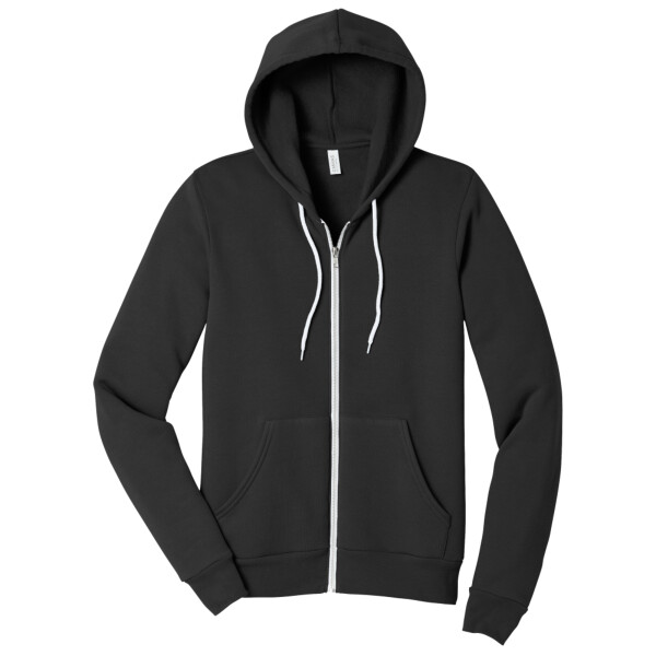 Custom No Minimum Bella Canvas Unisex Sponge Fleece Full Zip Hoodie BC3739 Front View