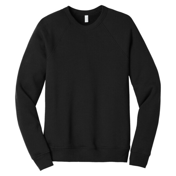 Custom No Minimum Bella Canvas Unisex Sponge Fleece Raglan Sweatshirt Front View