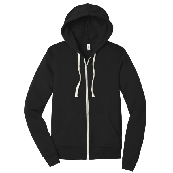 Custom No Minimum Bella Canvas Unisex Tri Blend Sponge Fleece Full Zip Hoodie BC3909 Front View