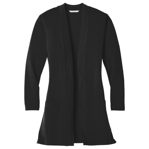 Custom No Minimum Port Authority Ladies Concept Long Pocket Cardigan L5434 Front View
