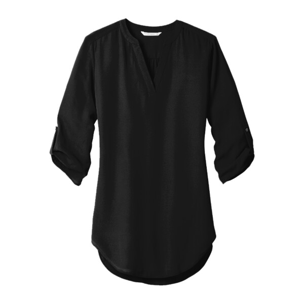 Custom No Minimum Port Authority Ladies 3/4 Sleeve Tunic Blouse LW701 Front View