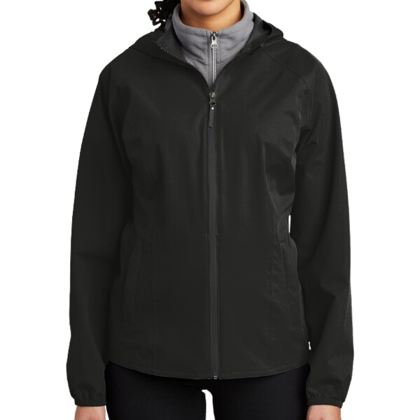 Custom No Minimum Port Authority Ladies Essential Rain Jacket L407 Front View