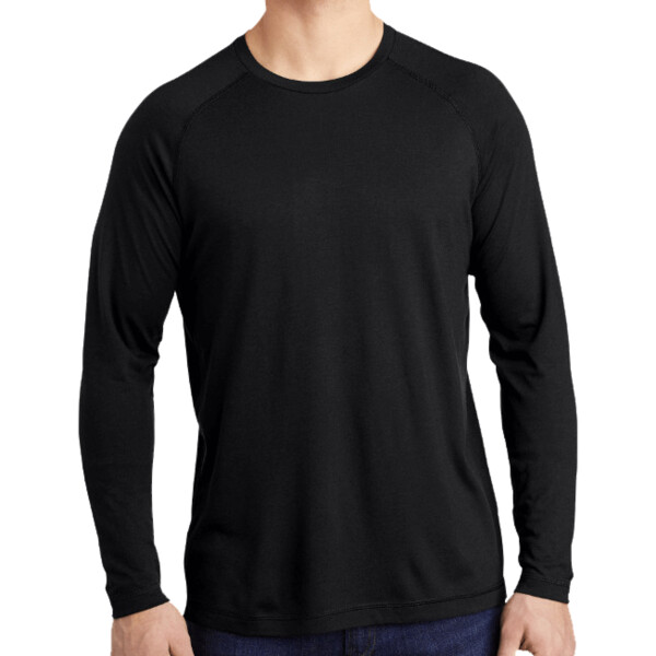 Custom No Minimum Sport-Tek PosiCharge Long Sleeve Tri-Blend Wicking Raglan Tee ST400LS Front View