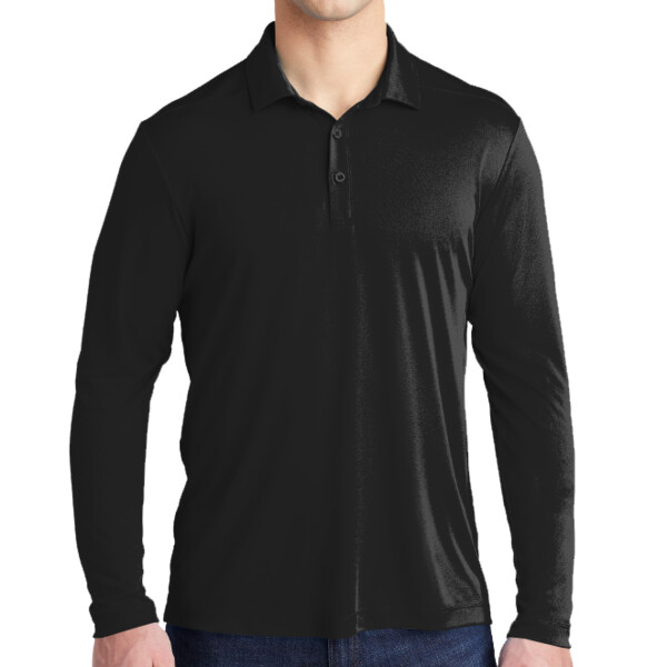 Custom No Minimum Sport-Tek Posi UV Pro Long Sleeve Polo ST520LS Front View