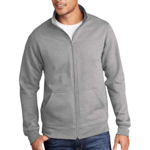 Custom No Minimum Port & Company Core Fleece Cadet Full Zip Sweatshirt PC78FZ Front View