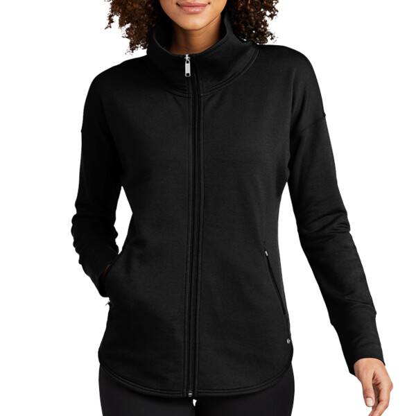 No Minimum Custom Logo OGIO Ladies Luuma Full Zip Fleece LOG812 Front 