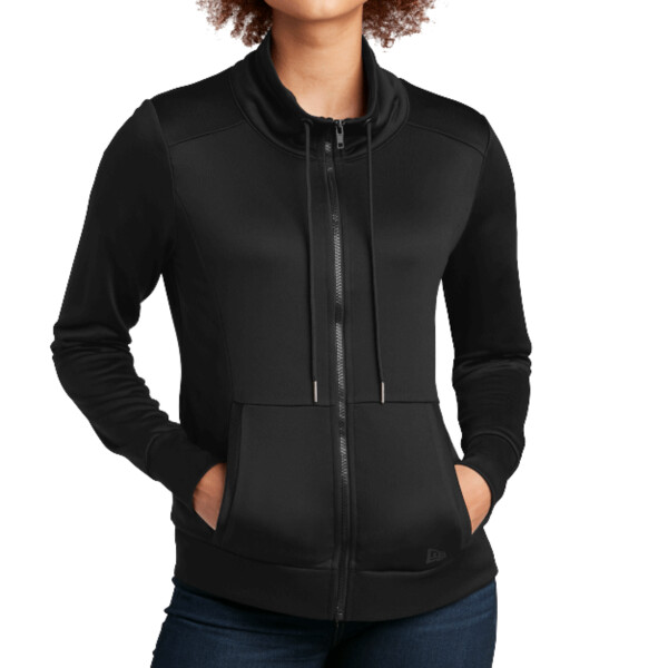 Custom No Minimum New Era Ladies Performance Terry Full Zip LNEA530 Front View