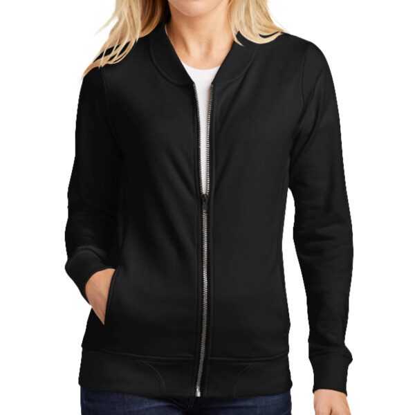 Custom No Minimum Sport-Tek Ladies Lightweight French Terry Bomber LST274 Front View