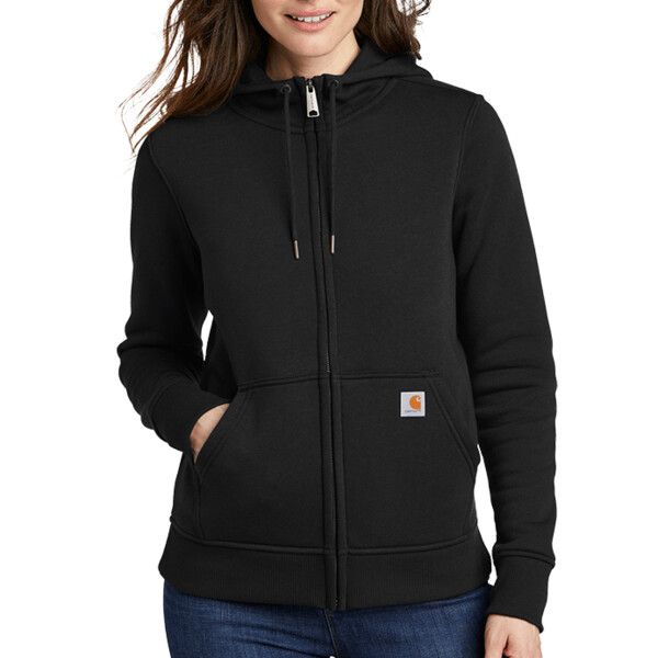 Custom No Minimum Carhartt Women's Clarksburg Full Zip Hoodie CT102788 Front View