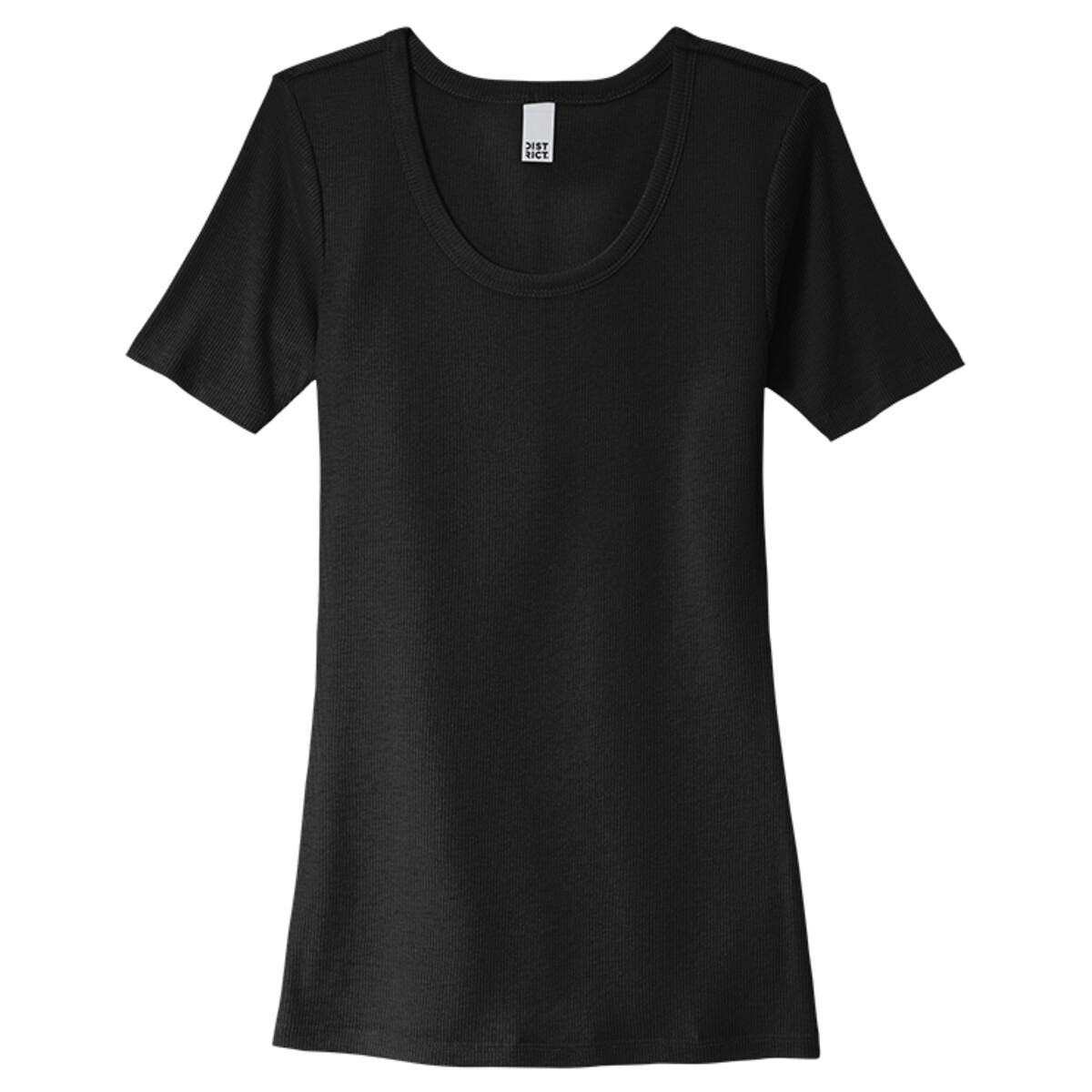 Custom No Minimum District Women's V.I.T. Rib Scoop Neck Tee DT6020 Front View