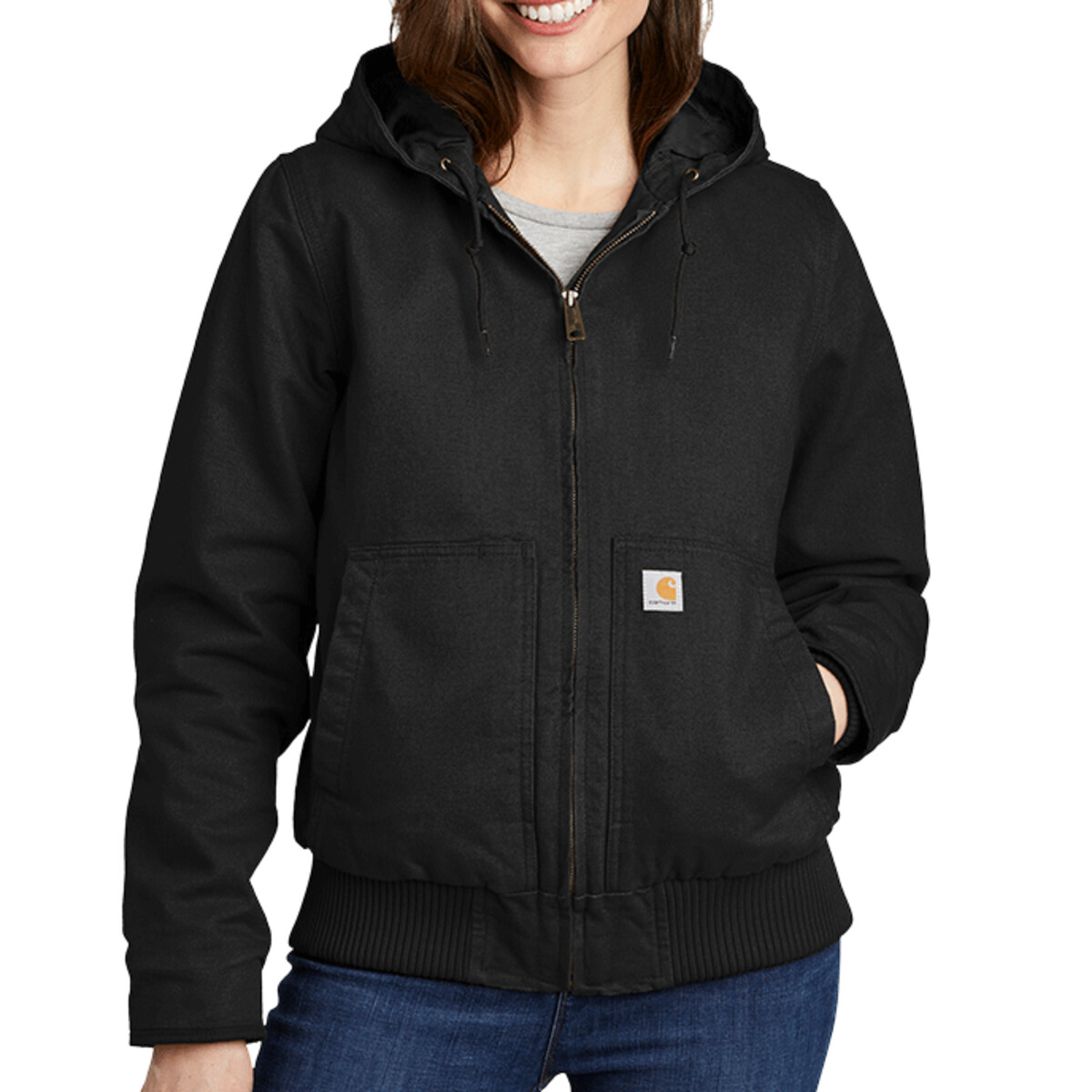 Custom No Minimum Carhartt Women's Washed Duck Active Jacket CT104053 Front View