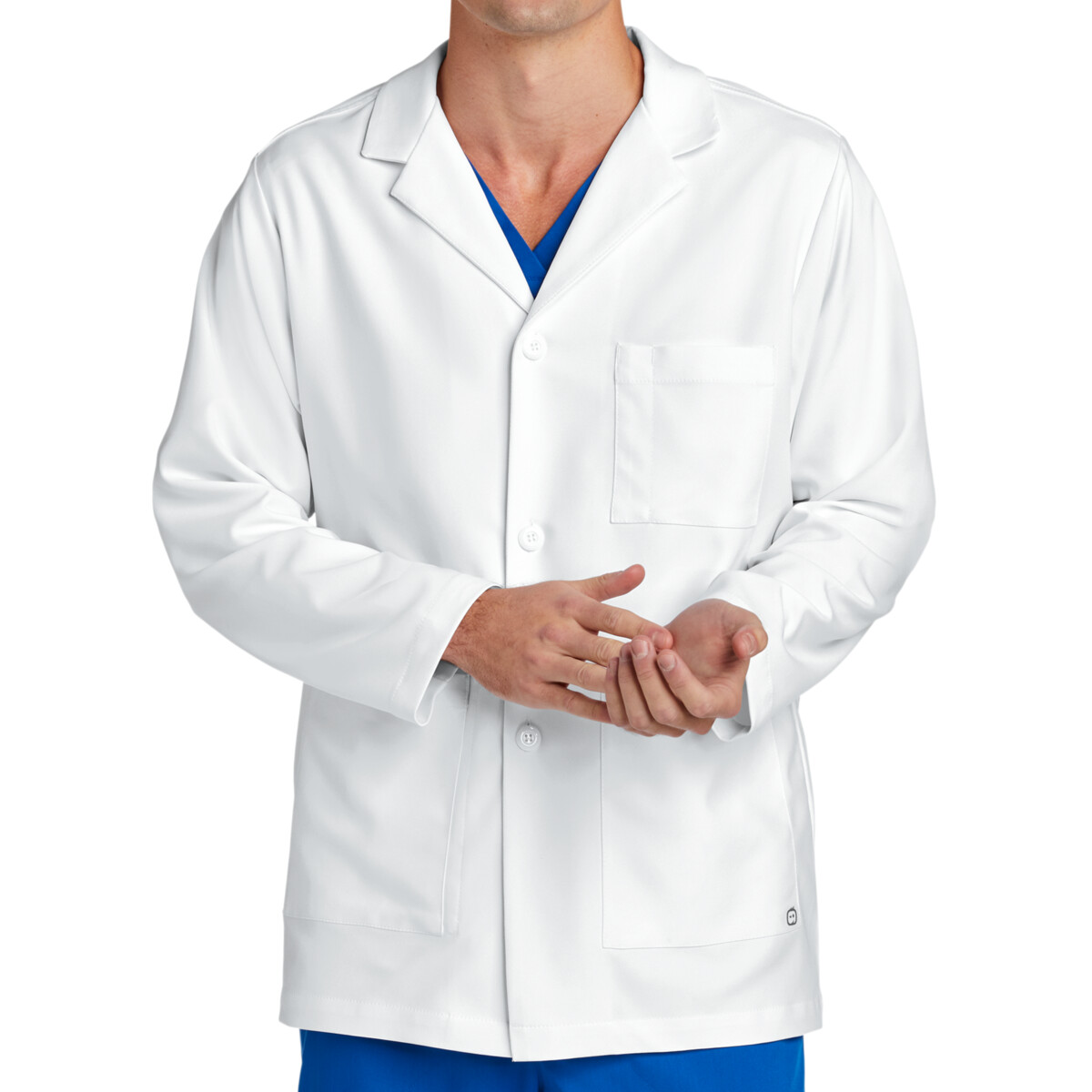 Custom No Minimum Wink Men's Consultation Lab Coat WW5072 Front View
