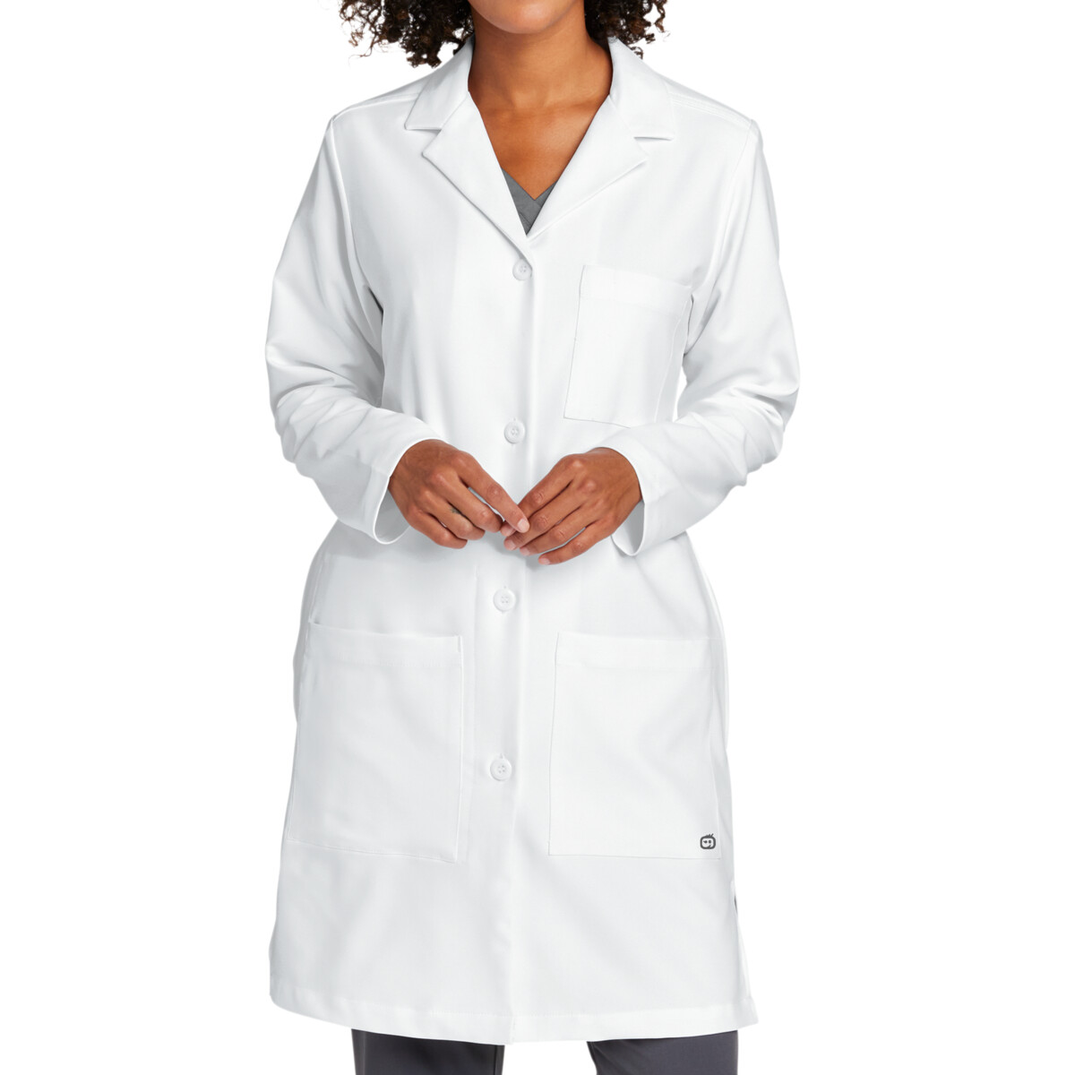Custom No Minimum Wink Women's Long Lab Coat WW4172 Front View