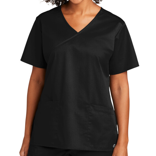 Custom No Minimum Wink Women's WorkFlex Mock Wrap Top WW4760 Front View