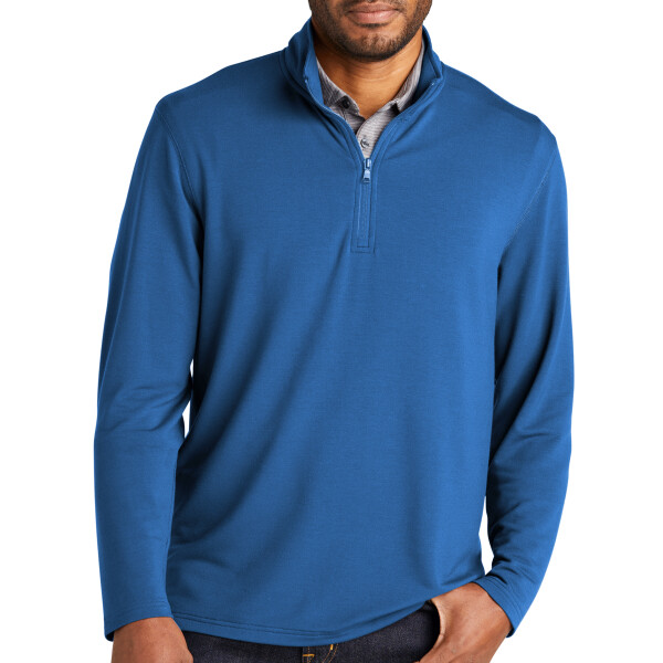 Custom No Minimum Port Authority Microterry 1/4 Zip Pullover K825 Front View