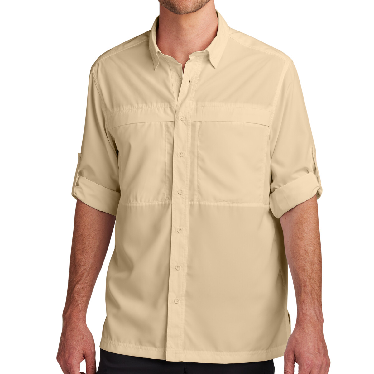 Custom No Minimum Port Authority Long Sleeve UV Daybreak Shirt W960 Front View
