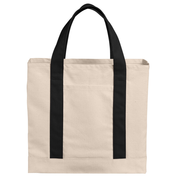 Custom No Minimum Port Authority Cotton Canvas Two Tone Tote BG429 Front View
