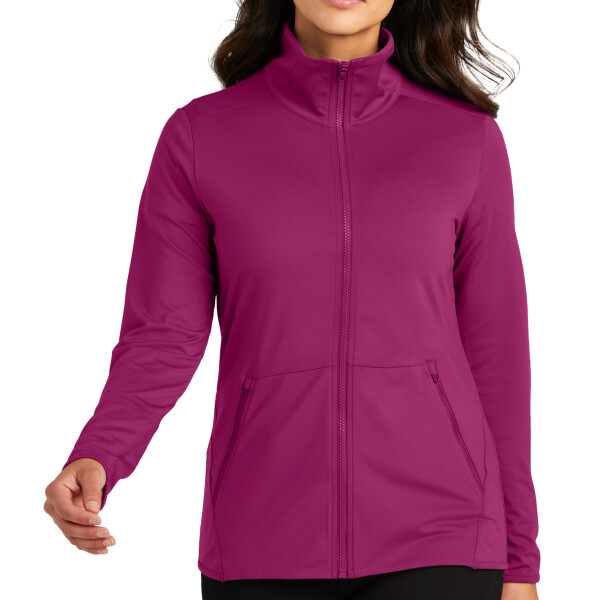 Custom No Minimum Port Authority Ladies Accord Stretch Fleece Full Zip LK595 Front View